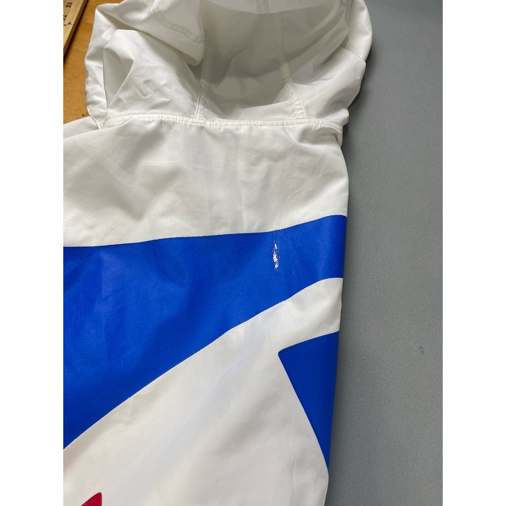 Champion Mens WindbreakerXL White Spellout Logo‎ Streetwear Hooded Preppy Anorak - Picture 6 of 11